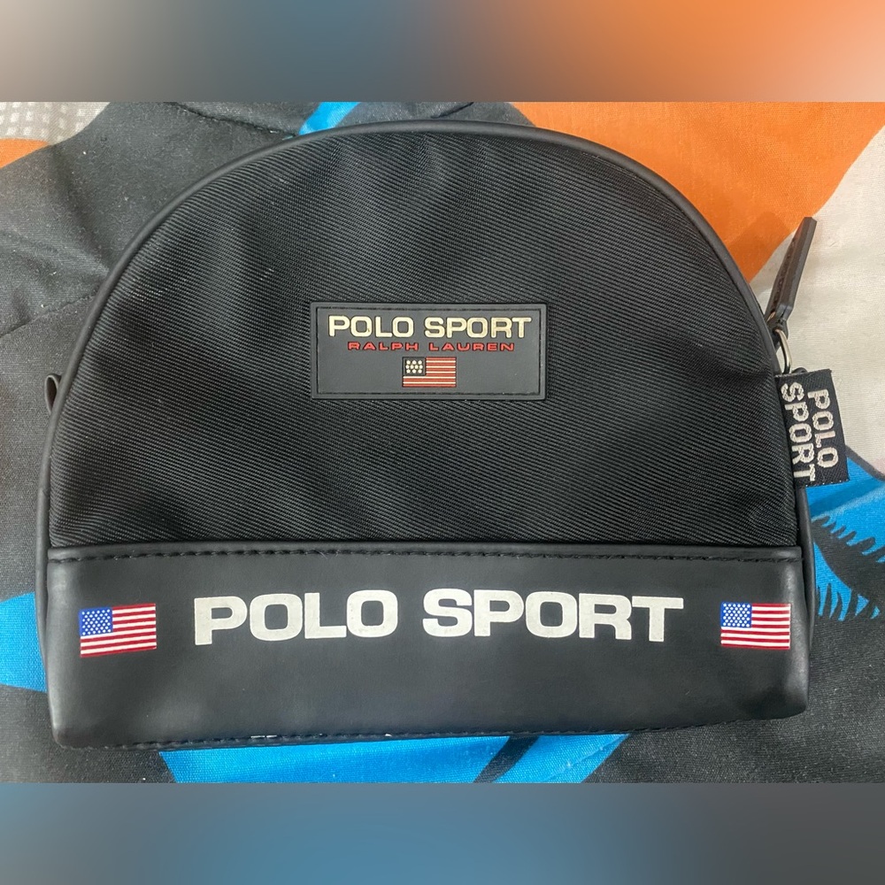 Vintage Ralph Lauren Polo Sport Black 90s Shave/Toiletry SpellOut Travel Bag